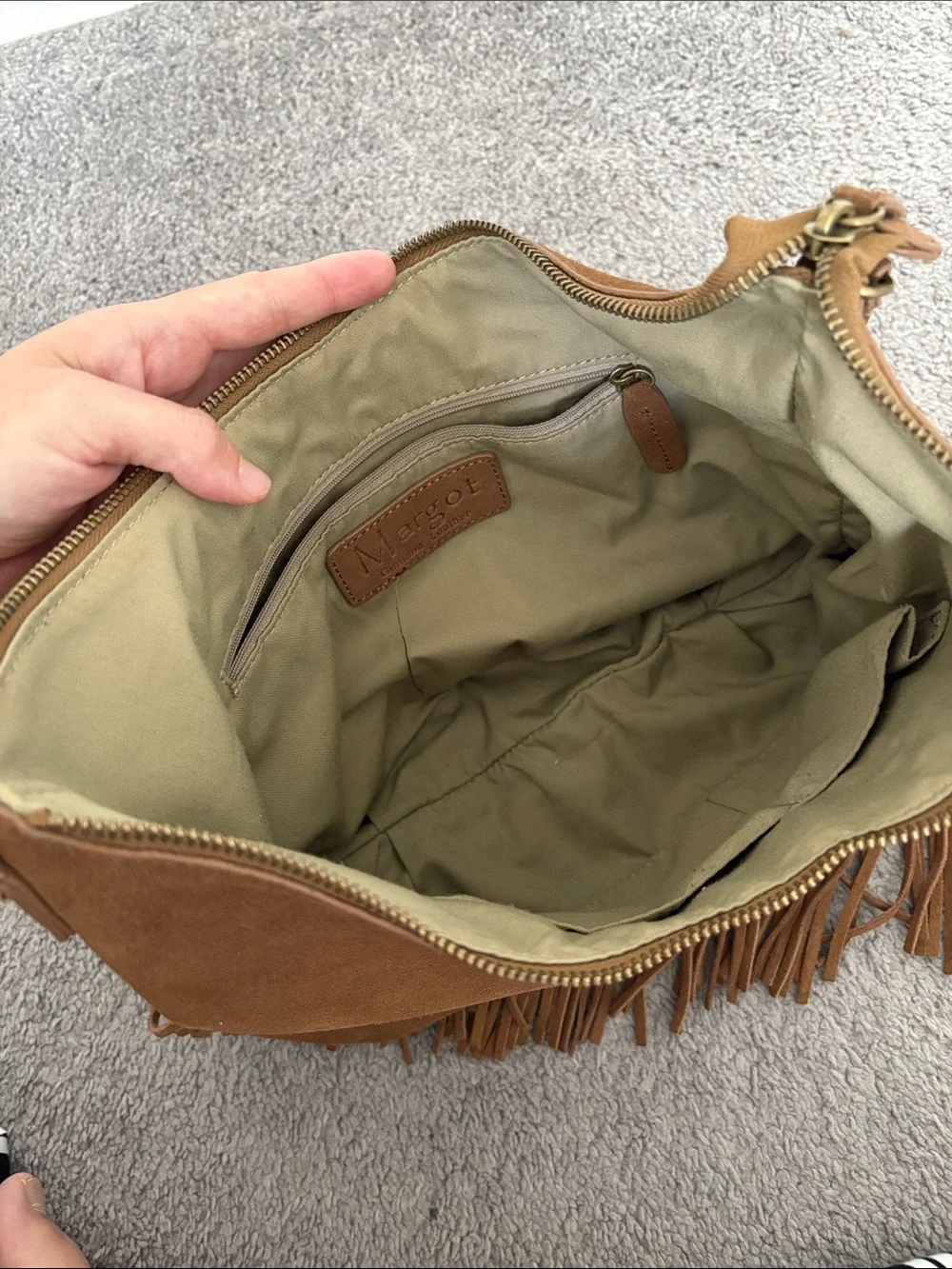 Margot Suede Leather Chic Fringe Hobo